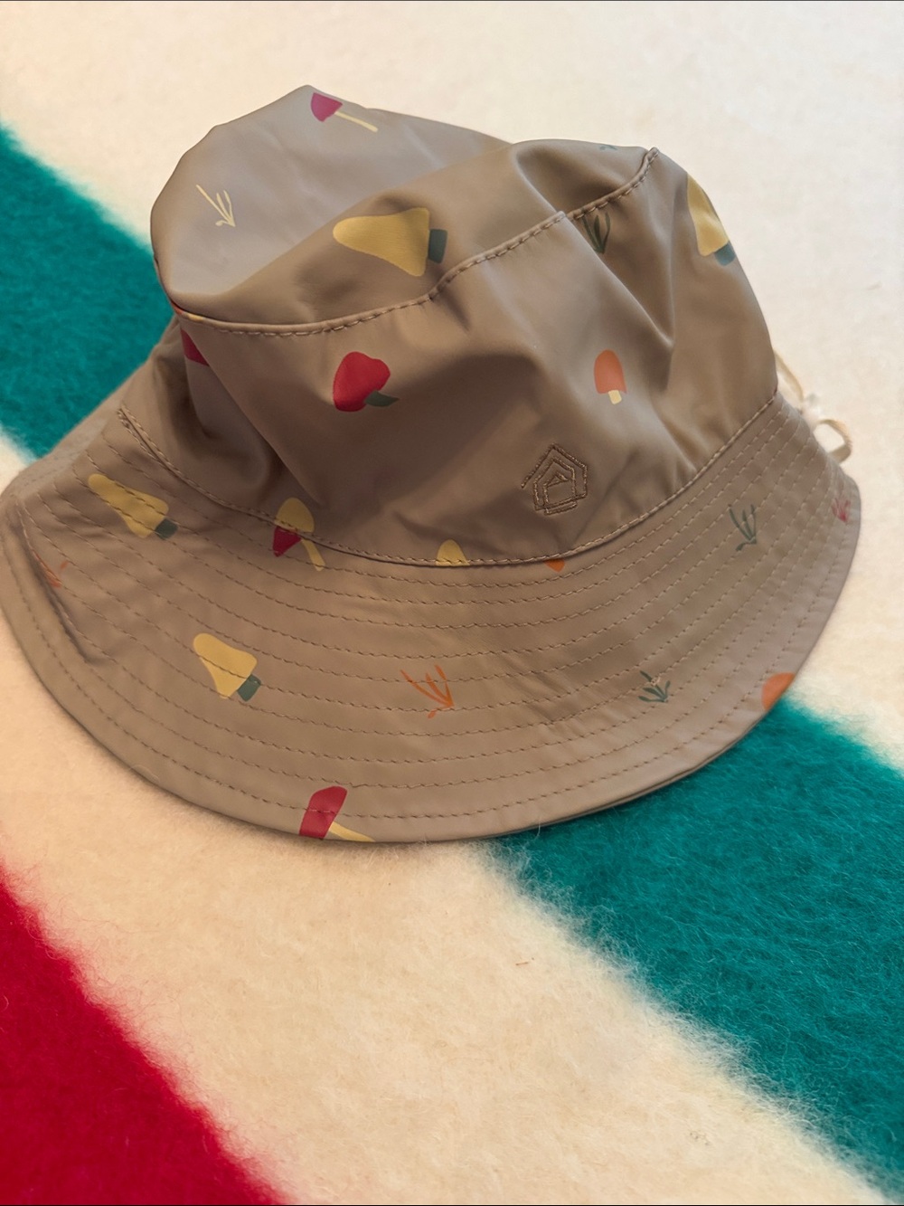Toddler CoCo Village Bucket Rain Hat in Taupe Mushroom Print